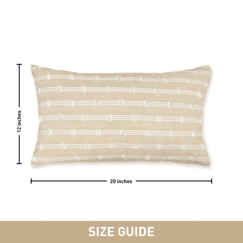 Ensemble de 2 coussins Gardenia, H 20 po x l 12 po, Beige, Forme rectangulaire