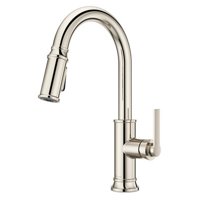 Robinet de cuisine rétractable en nickel poli Colfax