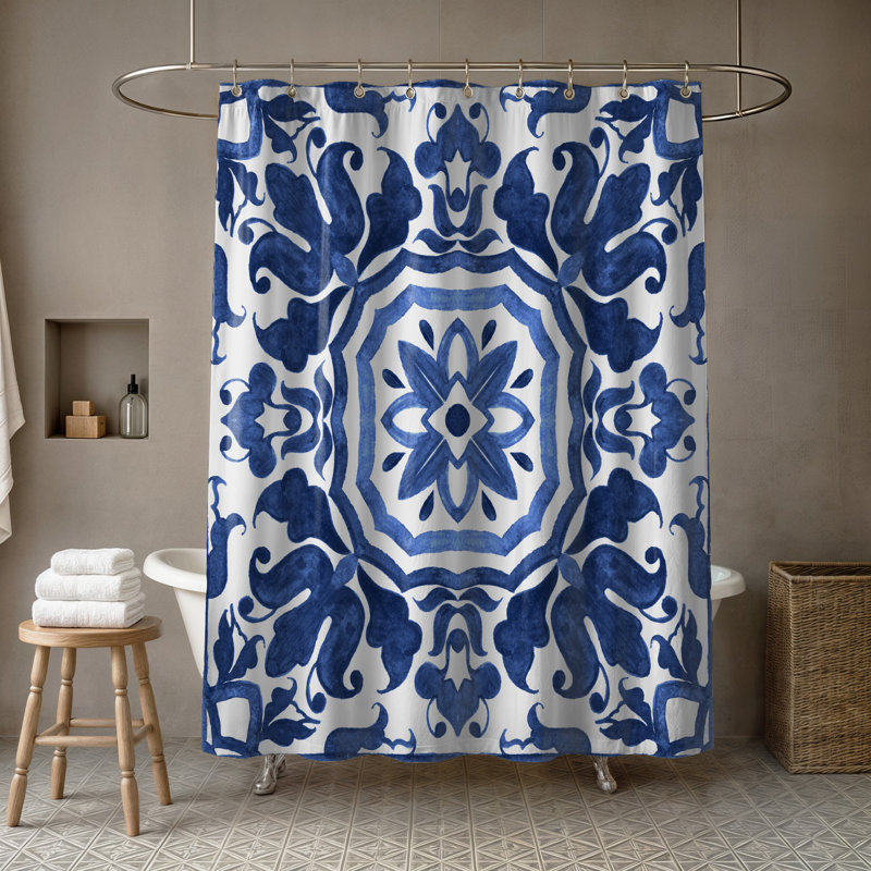 Huckins Geometric Shower Curtain