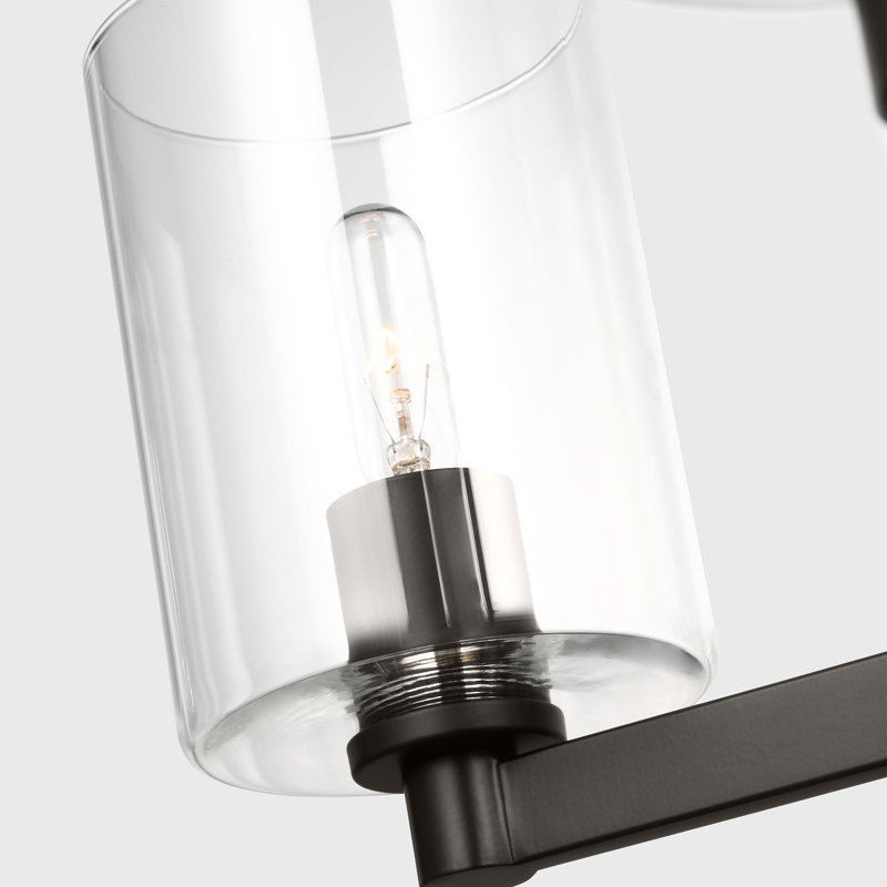 Fullton Dining Room Chandelier With Clear Shade, 10.375" H x 27.125" W x 27.125" D, Midnight Black, 5 Lights