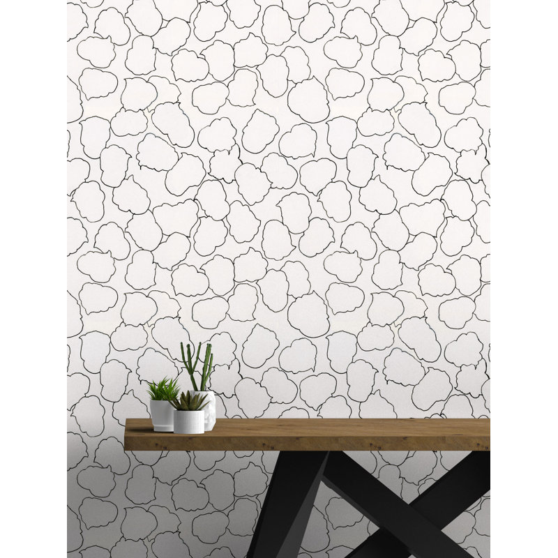 Armes Abstract Wallpaper by Susan Hable, Cream/Black