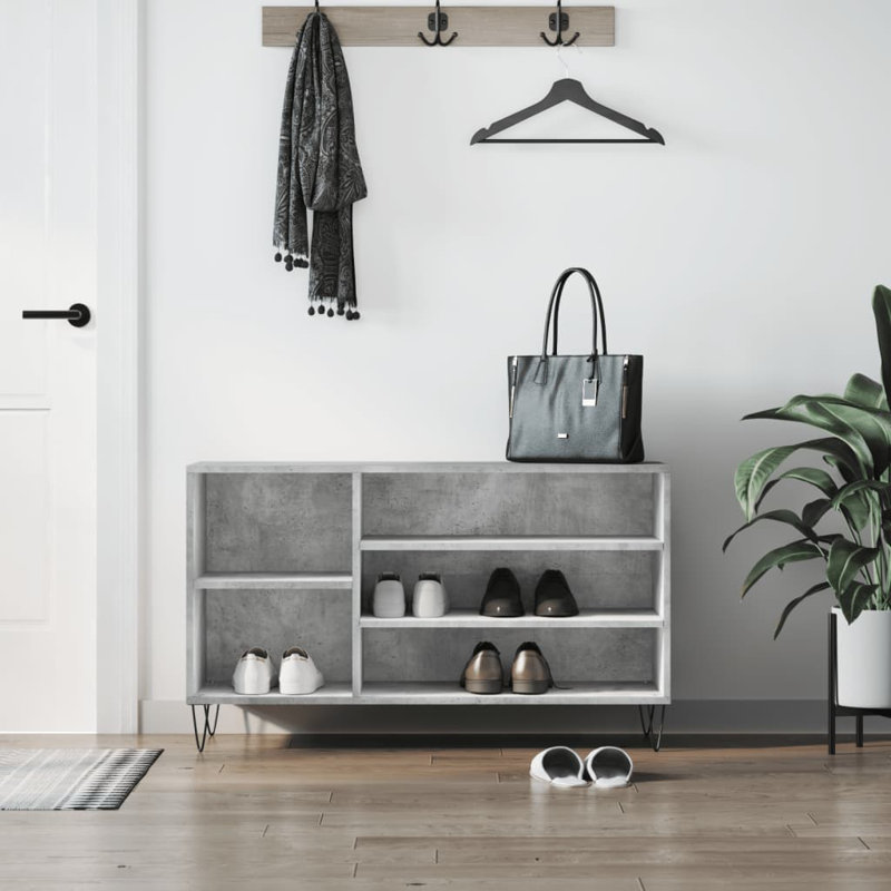 8 Pair Shoe Storage Cabinet, Concrete Grey