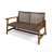 Outdoor Acacia Wood Wicker Loveseat, Patio Furniture Conversation Set For Backyard-1478021019