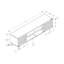 Console de télévision 72 pouces avec portes, stratifié brun, pieds noirs pour l'intimité et le centre multimédia de rangement, support en stratifié