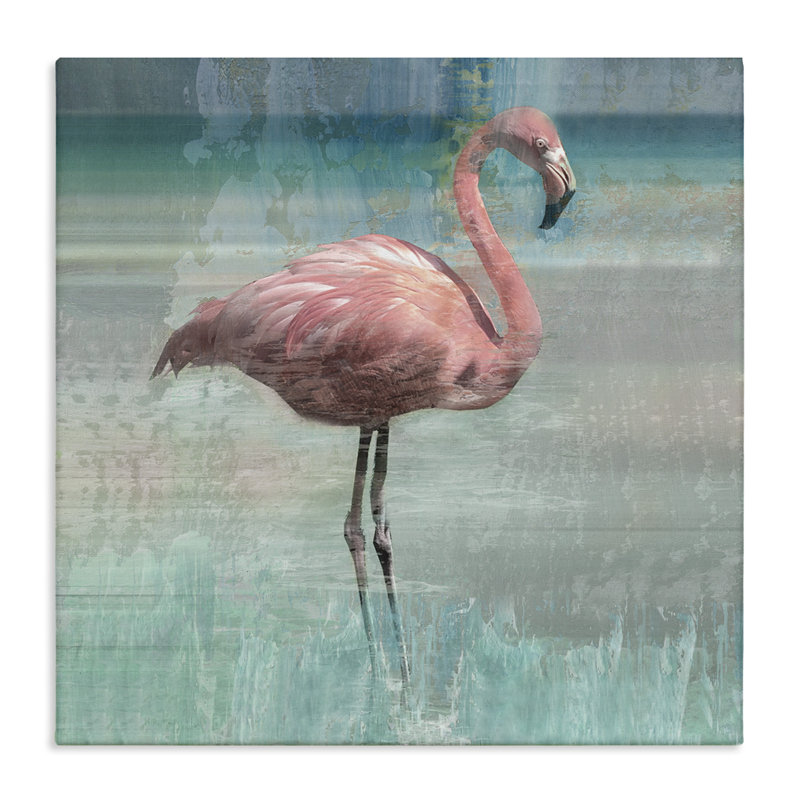 «Layered Flamingo Bird», art mural sur toile par Nan, H 24 po x l 24 po x P 1,5 po