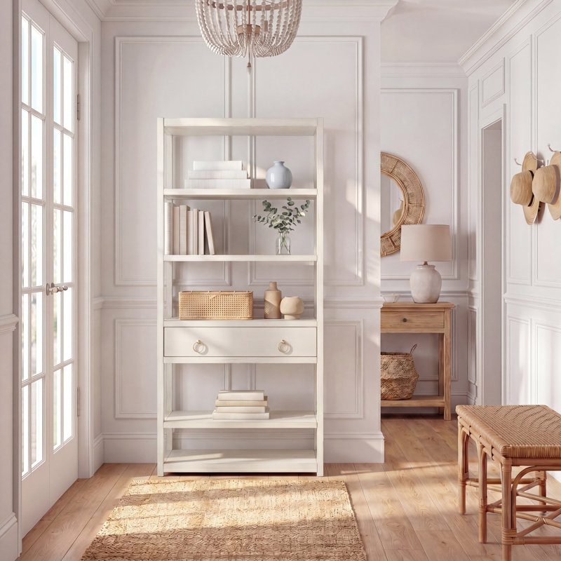 Étagère à livres H 70 po x l 32 po Amelia, Blanc antique