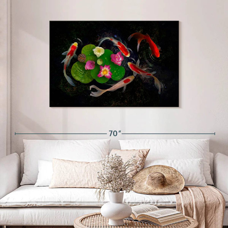 Brampt Floral Koi, 30" H x 45" W