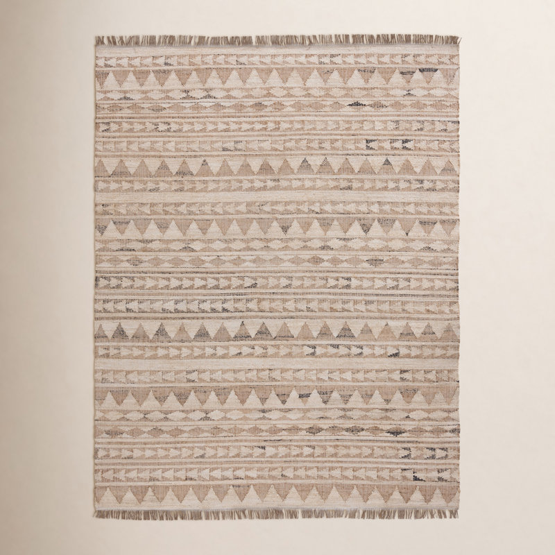 Camille Geometric Area Rug in Light Brown/Beige, Rectangle 8' x 10'