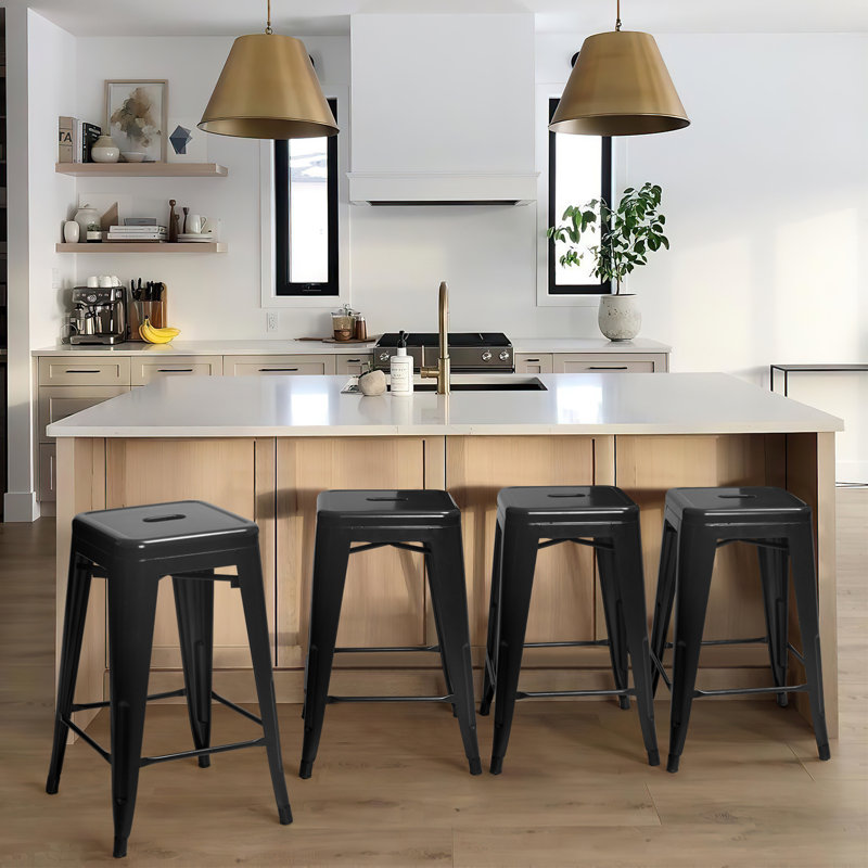 Tabouret de comptoir 24 po Medway, Noir