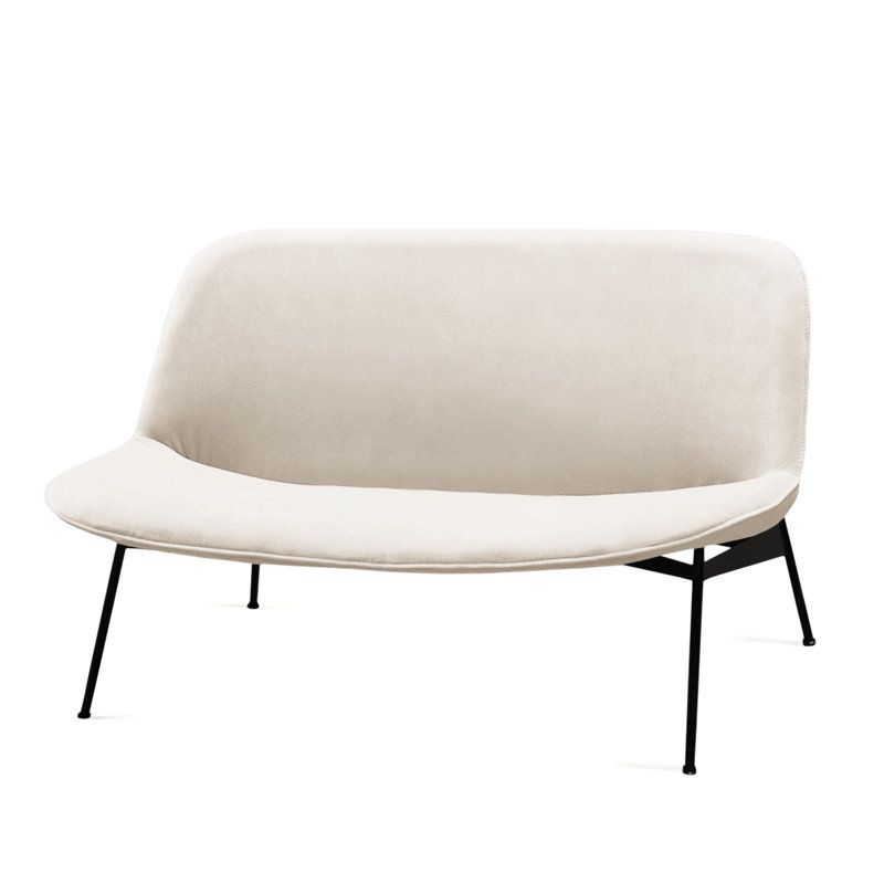 Canapé Chiado 75 po, Velours de neige Boucle, Noir