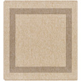 Sonali Round Solid Color Machine Woven Polypropylene Indoor / Outdoor Area Rug in Tan