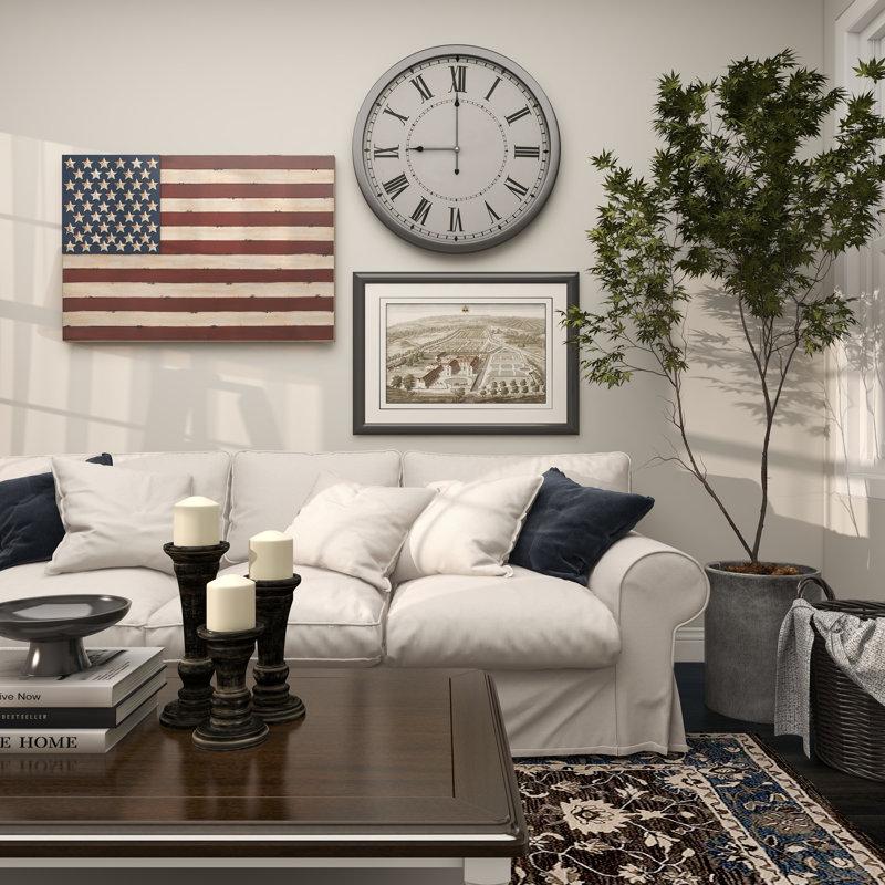 Décoration murale drapeau américain rétro, H 26 po x l 38 po