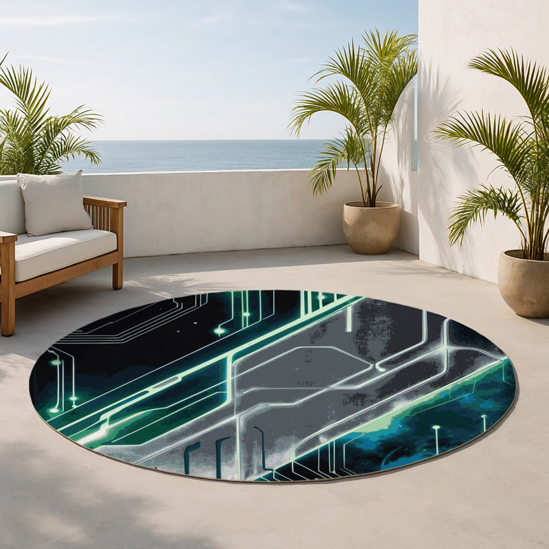Tapis intérieur et extérieur Stellar Realm, Rond 5 pi