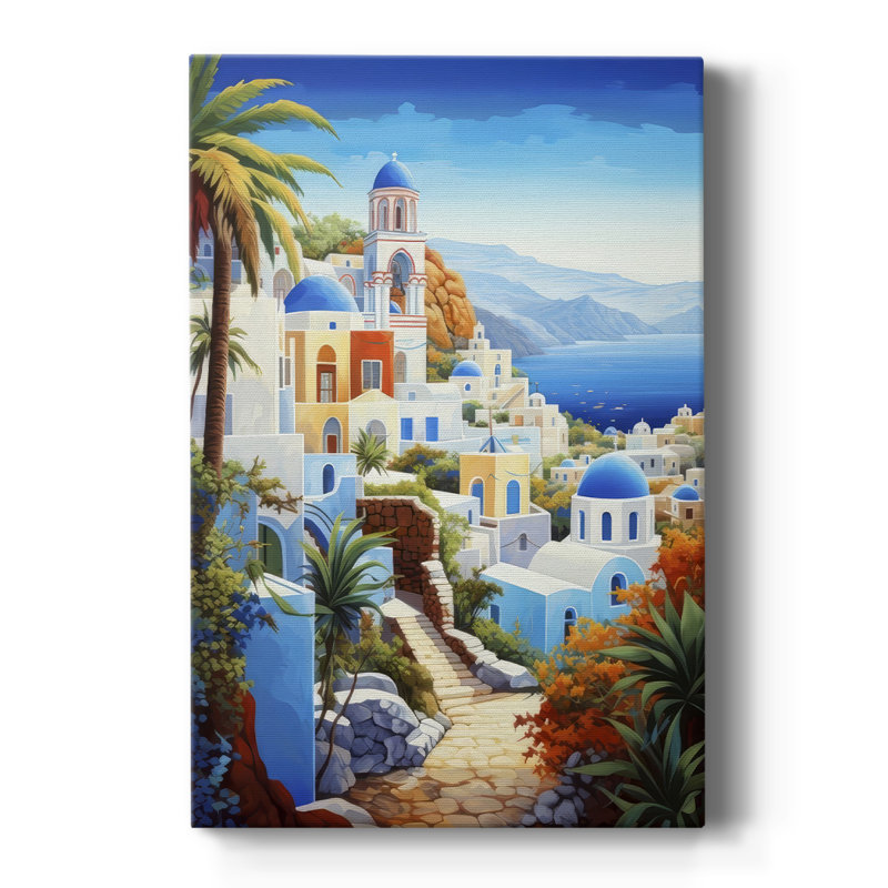 Sur la mer Égée II - Cavas enveloppés de galerie, H 60 po x l 40 po