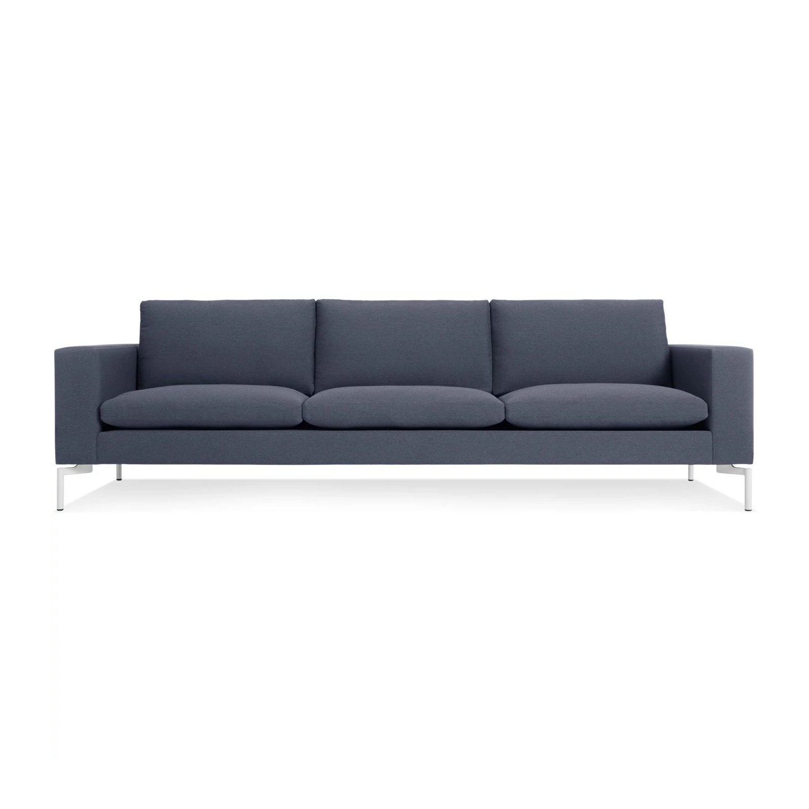 New Standard Upholstered Sofa, 32" H x 104" W x 35" D, White, Nixon Blue Acrylic