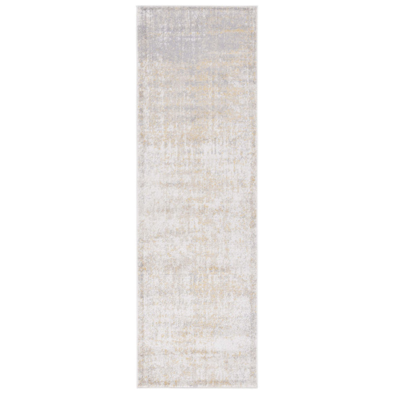 Tapis crème / doré Bethlyn, Tapis de couloir 2 pi 6 po x 8 pi