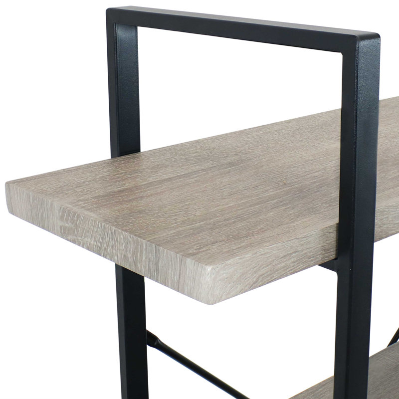 Salamon 55" H x 12.75" W Steel Etagere Bookcase, Grey/Black