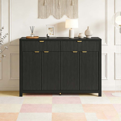 Buffet 55,1 "avec 2 tiroirs et 4 portes, tablettes réglables