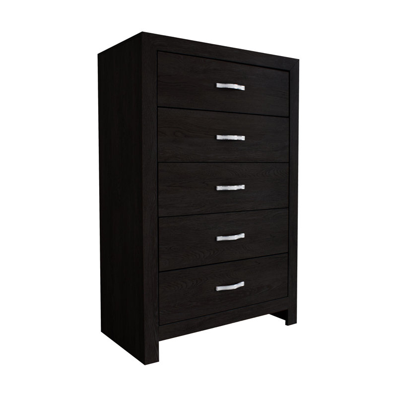 Ensemble de chambre à coucher à panneau à DEL Josiyah 4-2_Marijo, Noir, 3 Pcs: Bed,Nightstands,Chest, Très grand