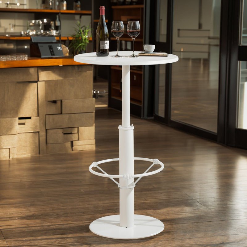 Table d'extérieur ronde 23,6 po Iftikhar, Blanc