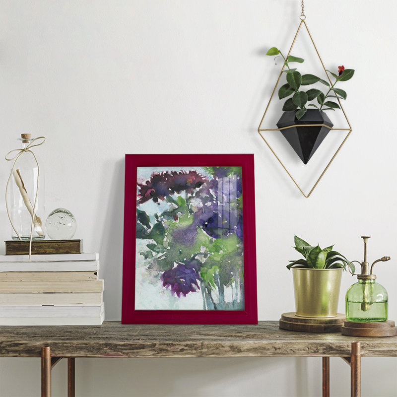 «Florus Garden Wild Things I», impression encadrée sur papier, Rouge cerise, H 11 po x l 9 po x P 1 po