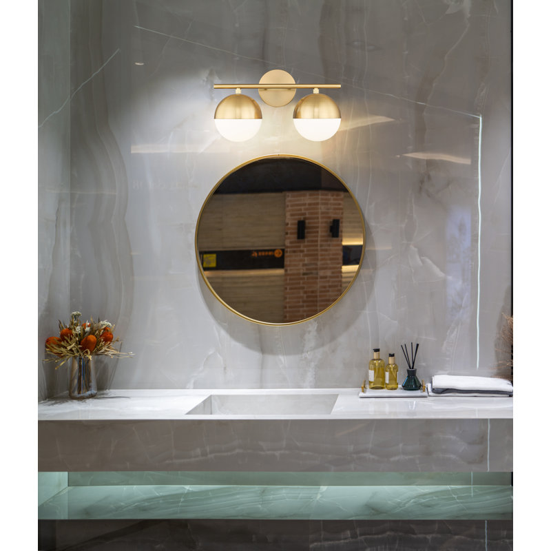 Trombetta 16 inch 2 Light Vanity in Modern Gold, Gold