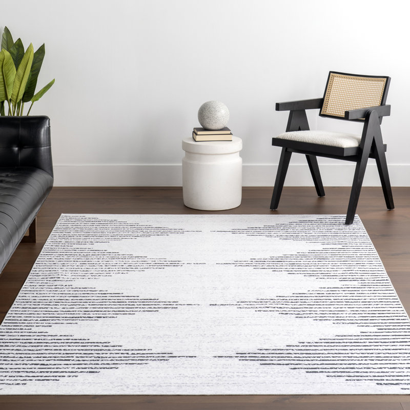 Hokku Designs Yori Diamond SplashGuard Machine Washable Area Rug, Runner 2'6" x 6'