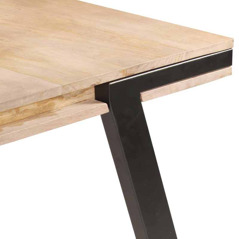 Gisselle Solid Wood Top Metal Base Dining Table