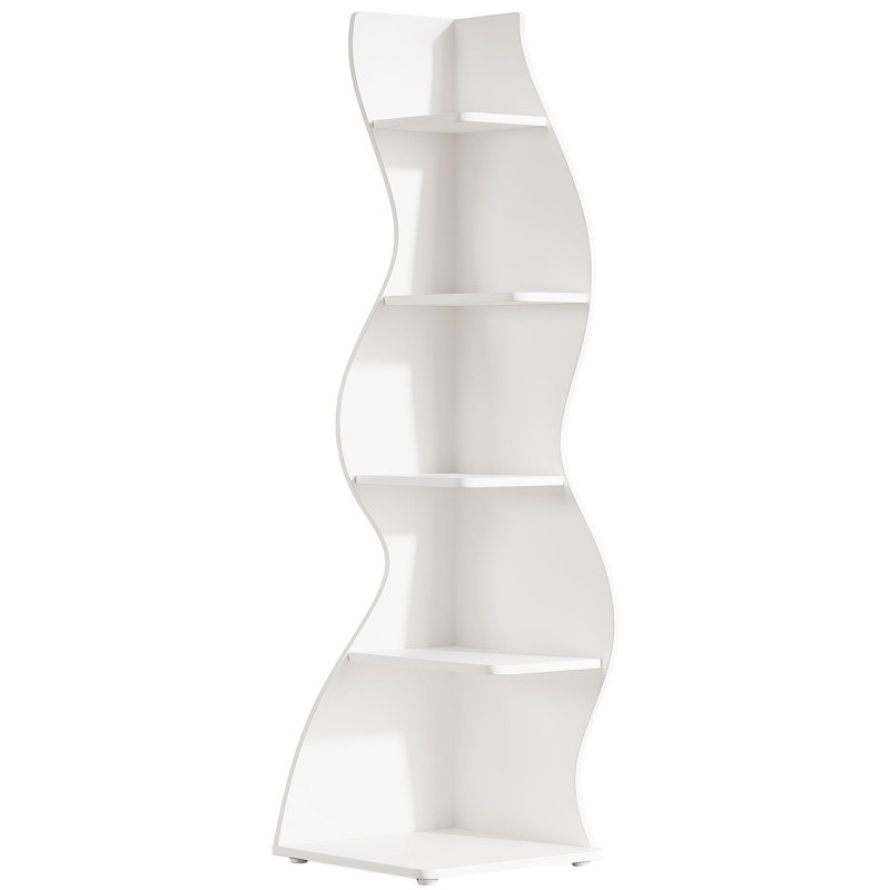 Étagère d'angle et support pour plante à 5 niveaux 69,8 po, (5 tablettes) H 70,08 po x l 18,9 po x P 18,9 po, Blanc