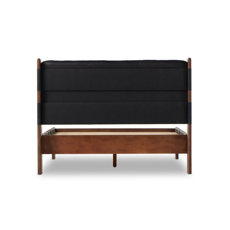 Halston Leather Bed, King, Terra Brown/Ash