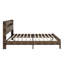 Structure de lit plateforme en bois avec tête de lit à DEL avec rangement et 2 USB, grand rangement sous le lit-15917001