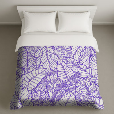 Purple Leaf Illustration Duvet Covers