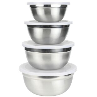 YBM Home Stainless Steel Mixing Bowl - Premium Polished Mirror Nesting Metal Bowl for Cooking and Serving, Stackable for Convenient St