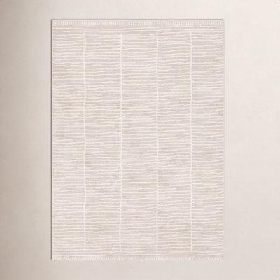 Loehrke Tan Taupe Striped Rug