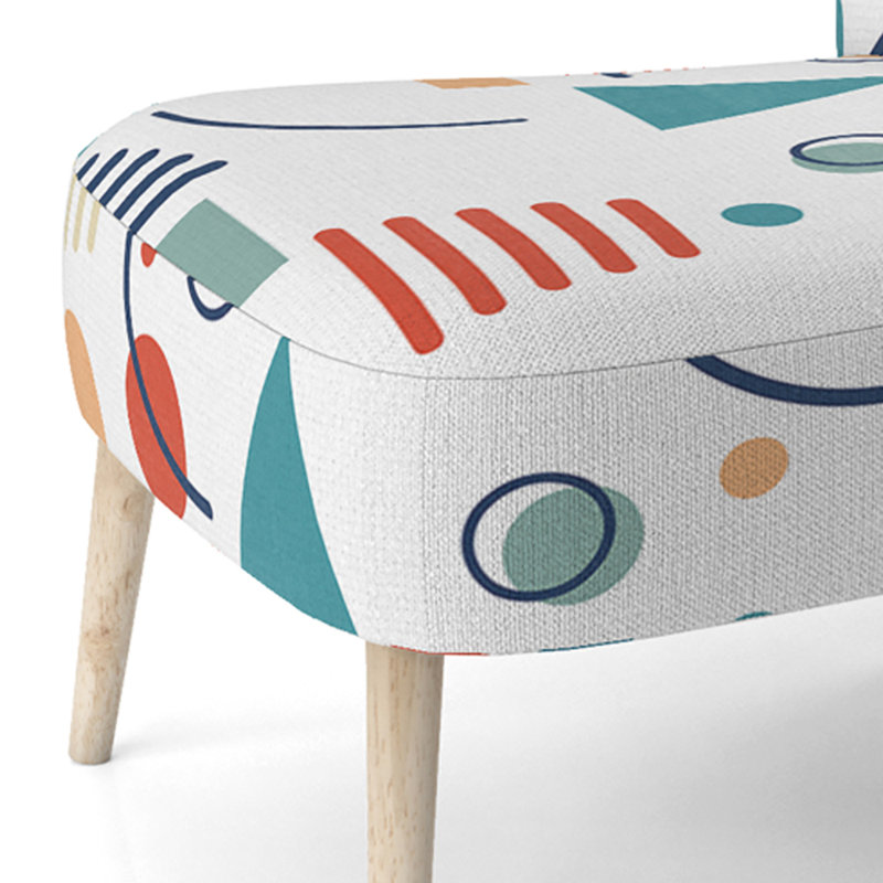 Multicolor Trendy Geometric - Upholstered Patterned Accent Side Chair