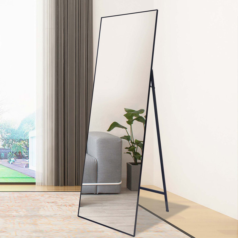 Miroir pleine grandeur en métal, Noir