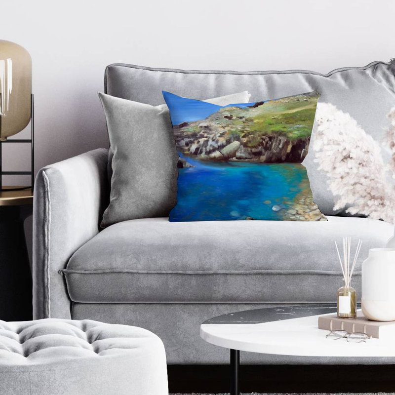 Spanish coast - 16"x16" Throw pillow cover - Poly twill - Print on demand, 16" H x 16" W, No Fill