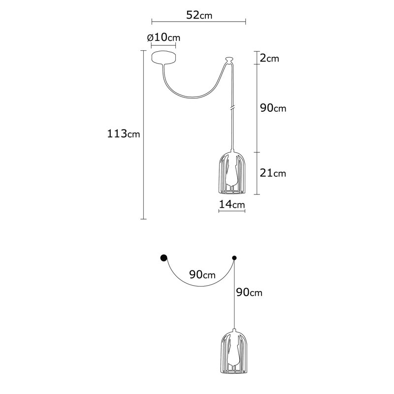 Luminaire suspendu géométrique 1 lumière Didcot