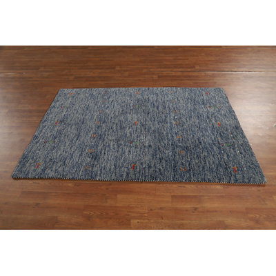 Tribal Blue Gabbeh Indian Accent Rug 4x6