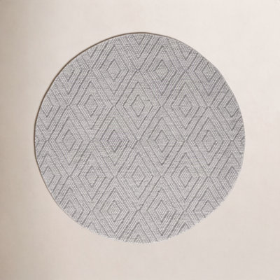 Russo Silver Hand-Woven Geometric Flatweave Rug