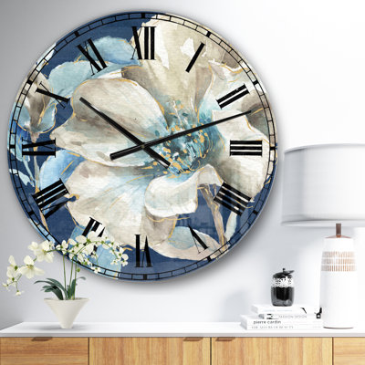 Indigold Peonies IV - Traditional wall clock
