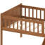 Structure de lit simple avec rangement, glissoire et échelle, lit plateforme en bois avec garde-corps, aucun sommier requis, assemblage facile, noyer clair-1128958511