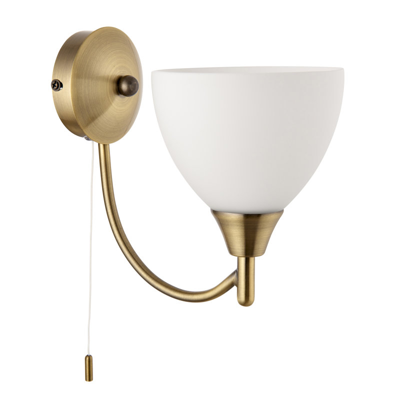 Barium Steel Armed Sconce, Antique Brass