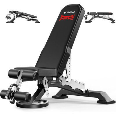 Pooboo Commercial Weight Bench, 1800LBS Heavy Duty Adjustable Workout Bench with Leg Holder for Home Gym Full Body Training