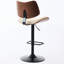 Tabourets de bar en cuir noir, base en noyer, pivotant à 360 °, hauteur réglable, ergonomique, style Mid-Century moderne pour îlot de cuisine / café, tabouret beige avec faux-revêtement, cuisine / salle à manger / café,