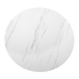 Modern Dining Furniture 1pc Round Faux Marble Top Dining Table