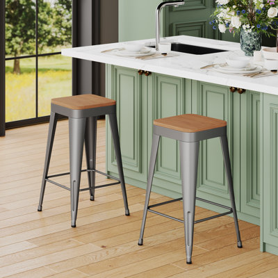 Metal Counter And Bar Stools