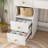 5-Drawer Dressing Table with Movable Mirror and LED Light for Bedrooms