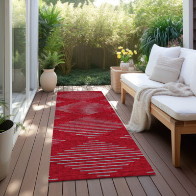 Tapis intérieur / extérieur rouge Norelia 