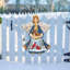 Décoration murale suspendue de porte en bois de noël winter oiseau avec fauve ange